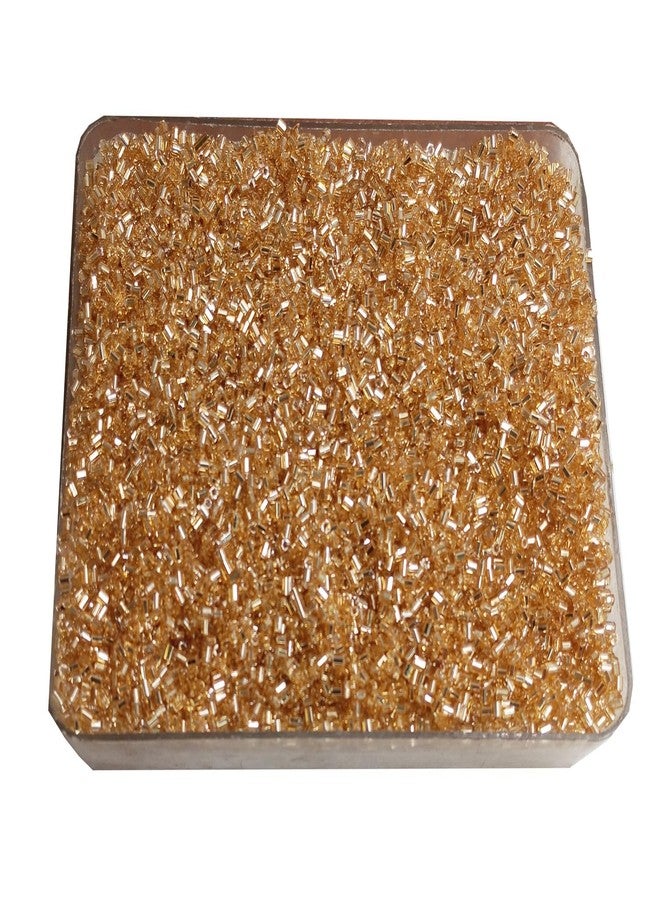 eshoppee 200 gm 4 mm Golden Color Glass Cut Pipe Beads for Jewellery Making kit Art and Crafts Materials for Necklace Bracelet Earring Making Materials DIY kit (21) - Image 1